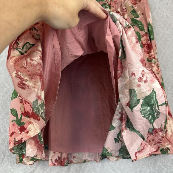 Talbots Pleated Skirt 16 Floral Rose Pink High Waist Cottagecore Boho Twee Retro - Picture 4 of 12